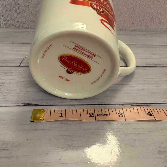 Tim Hortons "40 Years of Friendship" Red Gold White 2004 Coffee Mug (SKU: 198MI) - Picture 7 of 7